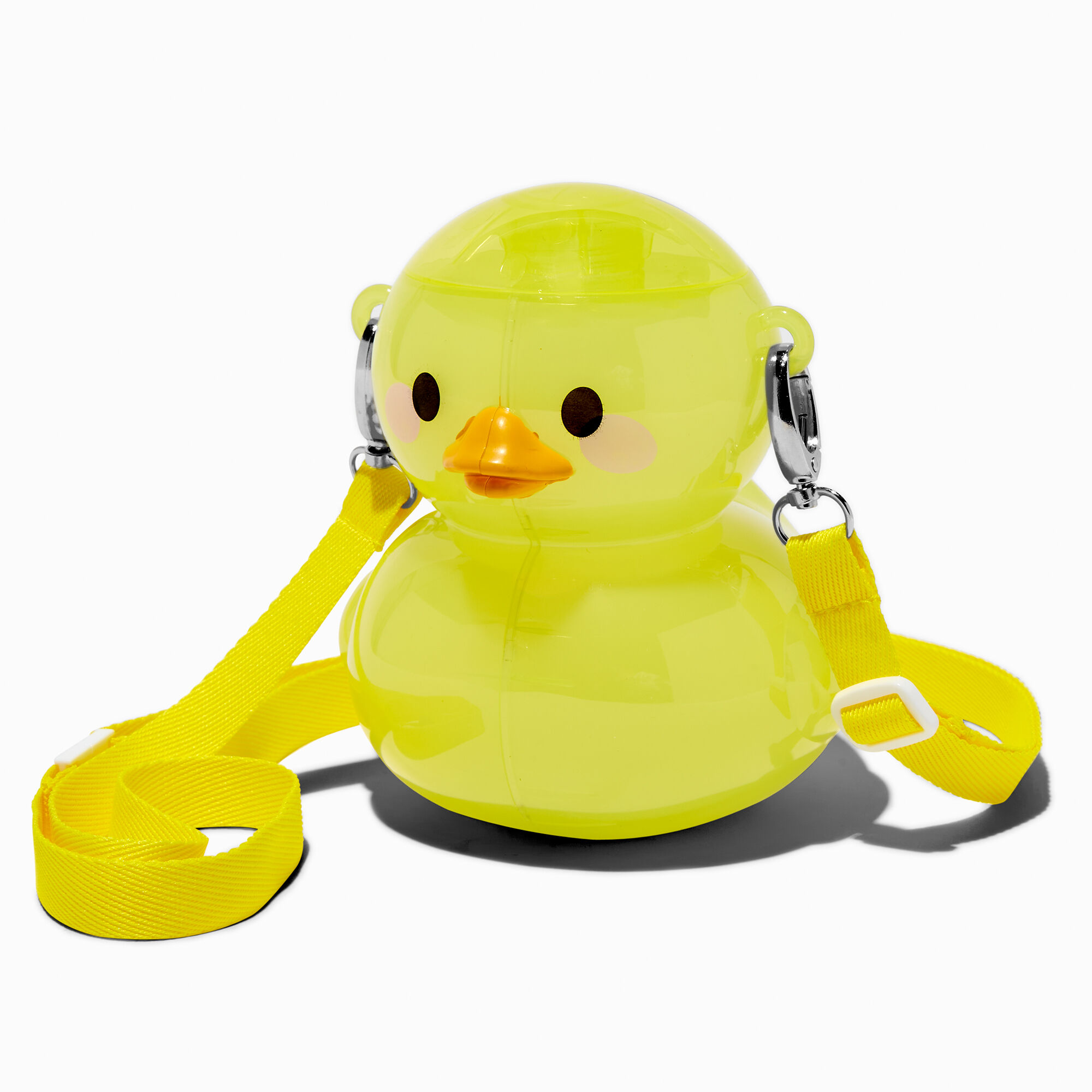 View Claires Duck Crossbody Water Bottle Yellow information