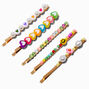 Cute Mixed Beaded Bobby Pins - 5 Pack,