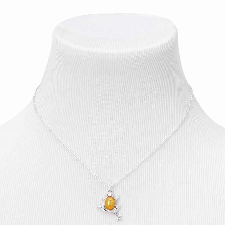 Silver Mood Frog Pendant Necklace,