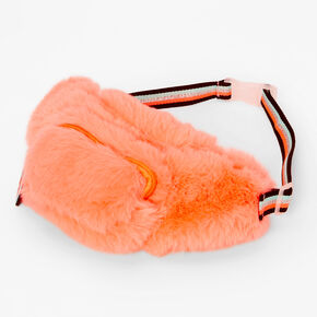 Coral Furry Fanny Pack,