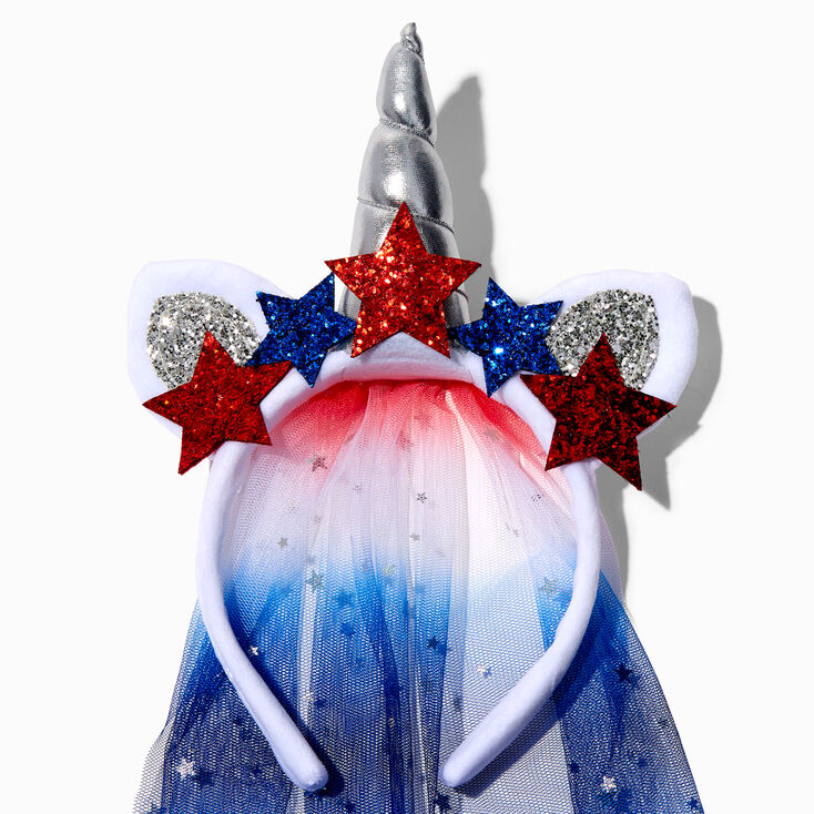 Patriotic Americorn Red, White, and Blue Veil Headband,