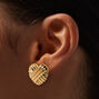 Clous d&#39;oreilles c&oelig;ur bomb&eacute;s couleur dor&eacute;e,