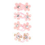 Claire&#39;s Club Flower Hair Ties - Pink, 4 Pack,