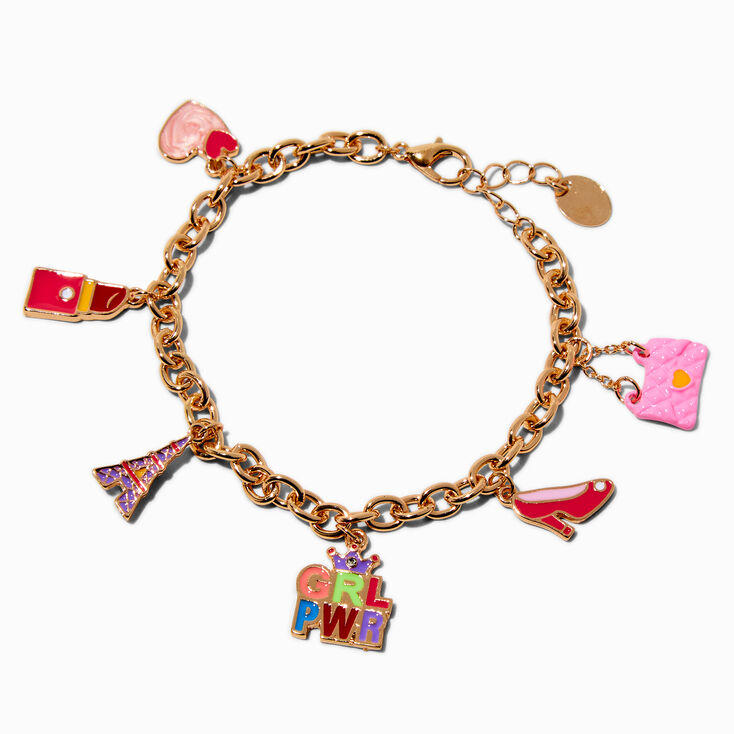 Pink Girly Charm Bracelet,