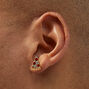 Gold-tone Crystal Pizza Stud Earrings ,