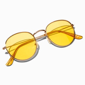 Gold Round Sunglasses - Yellow,