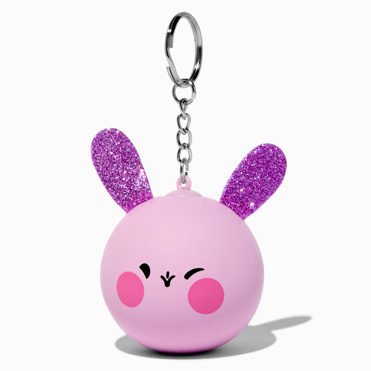 Pink Bunny Stress Ball Keychain,
