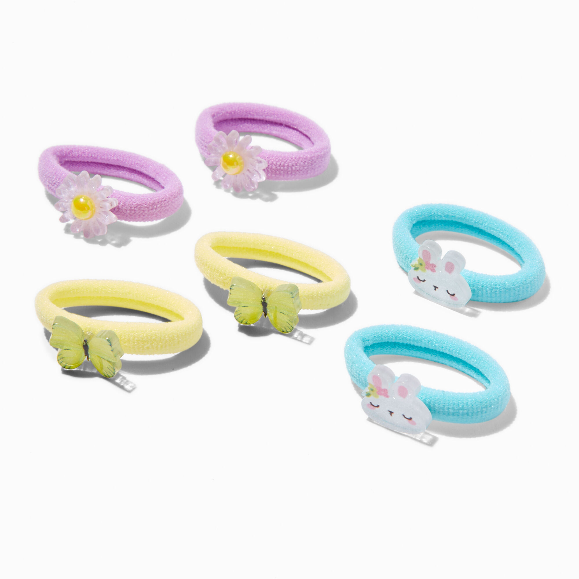View Claires Club Pastel Spring Ribbed Hair Ties 6 Pack information