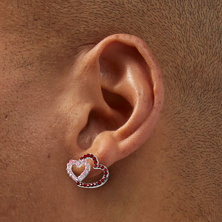 Two Hearts Stud Earrings,