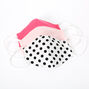 3 Pack Cotton White and Pink Polka Dot Face Masks - Child Small,
