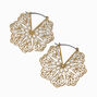 Gold-tone Filigree Geometric 30mm Hoop Earrings,