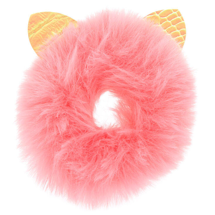 Claire's Chouchou rose avec oreilles en fausse fourrure
