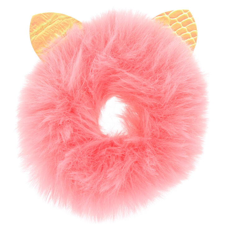 Faux Fur Scrunchie Dusty Pale Rose Pink Fur Scrunchie Faux Fur Accessories Cute Hair tie Pink Faux Fur Pink Scrunchie Kawaii Scrunchie