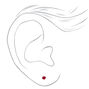14kt White Gold 3mm July Crystal Ruby Studs Ear Piercing Kit with Ear Care Solution,