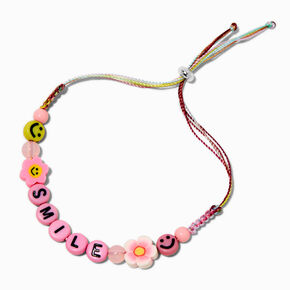 Pink &quot;Smile&quot; Happy Face Adjustable Bracelet,
