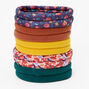 Rustic Solid &amp; Floral Rolled Hair Ties - 10 Pack,