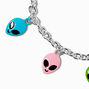 Rainbow Alien Silver Charm Bracelet,