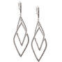 Silver Rhinestone 2&quot; Double Diamond Drop Earrings,