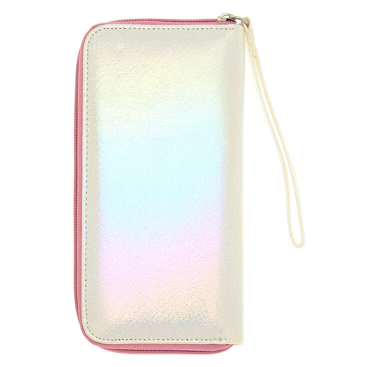 Pochette poignet nacr&eacute;e &agrave; initiale L,