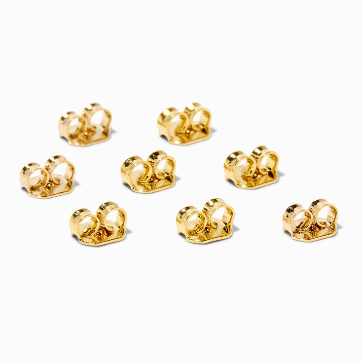 18K Gold Plated Earring Back Replacements - 8 Pack,