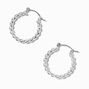 Silver-tone 20mm Twisted Hoop Earrings,
