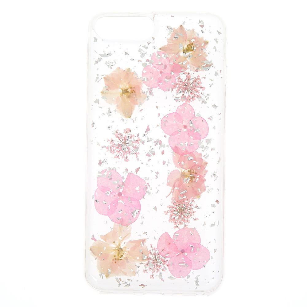 Pink Pressed Flower Phone Case - Fits