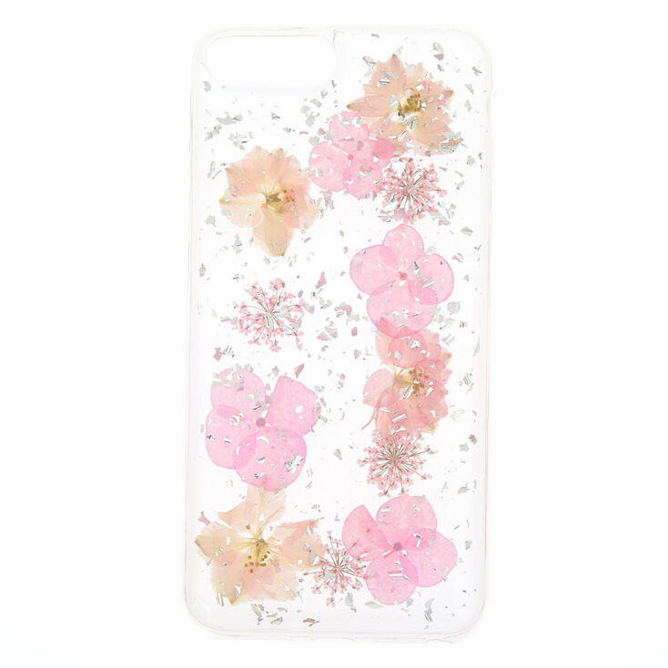 Pink Pressed Flower Phone Case - Fits iPhone 6/7/8 Plus,