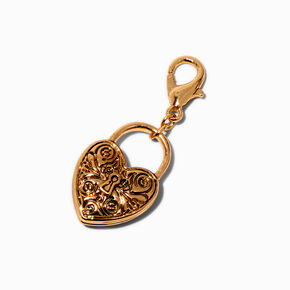 T H E M E x Claire&#39;s Gold-tone Heart Lock Charm,