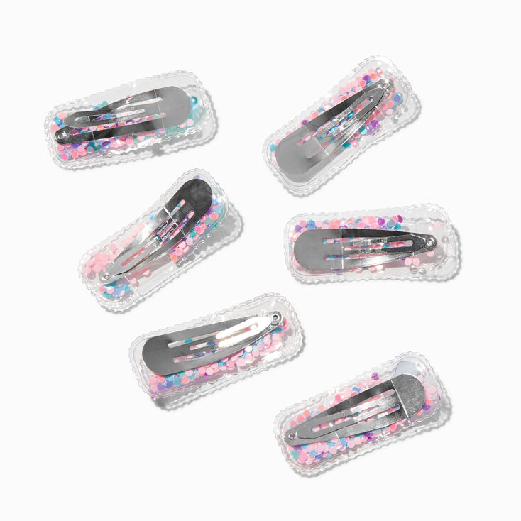 Claire&#39;s Club Mermaid Shaker Square Snap Hair Clips - 6 Pack,