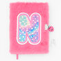 Bejeweled Initial Fuzzy Lock Diary - N,