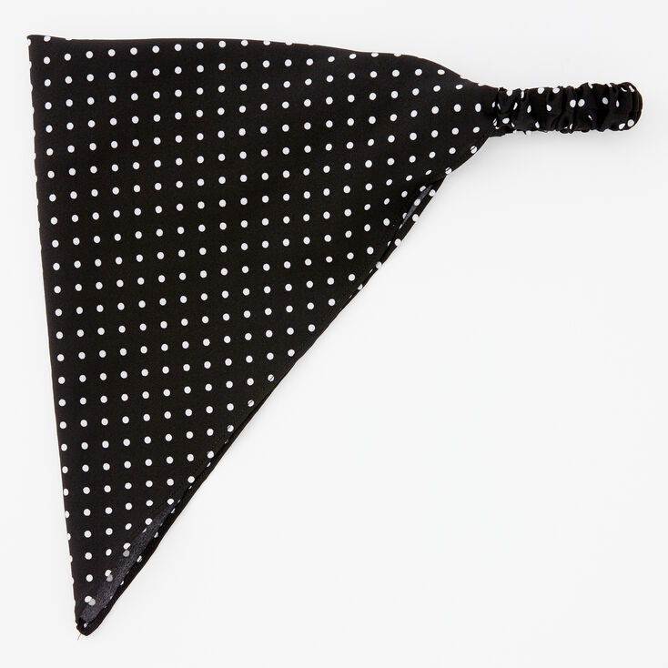 Black &amp; White Polka Dot Head Scarf,