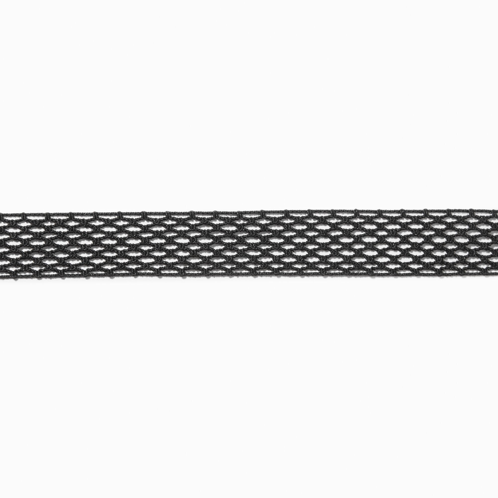 View Claires Chainmail Mesh Choker Necklace Black information