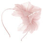 Feather Flower Hair Fascinator Headband - Nude,