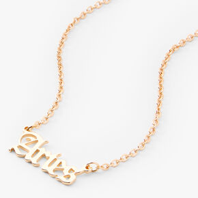 Gold-tone Gothic Zodiac Pendant Necklace - Aries,
