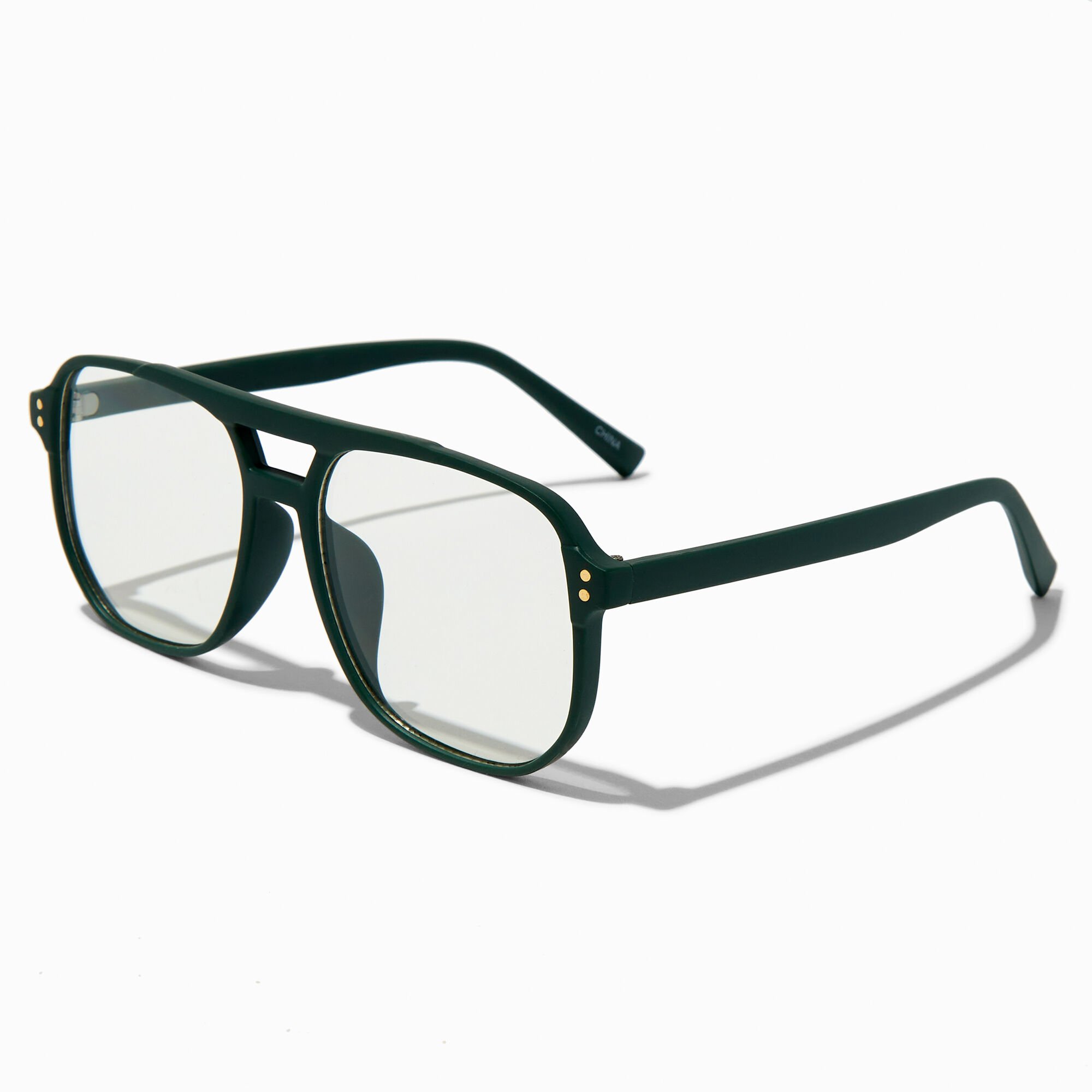 Green Aviator Clear Lens Frames,