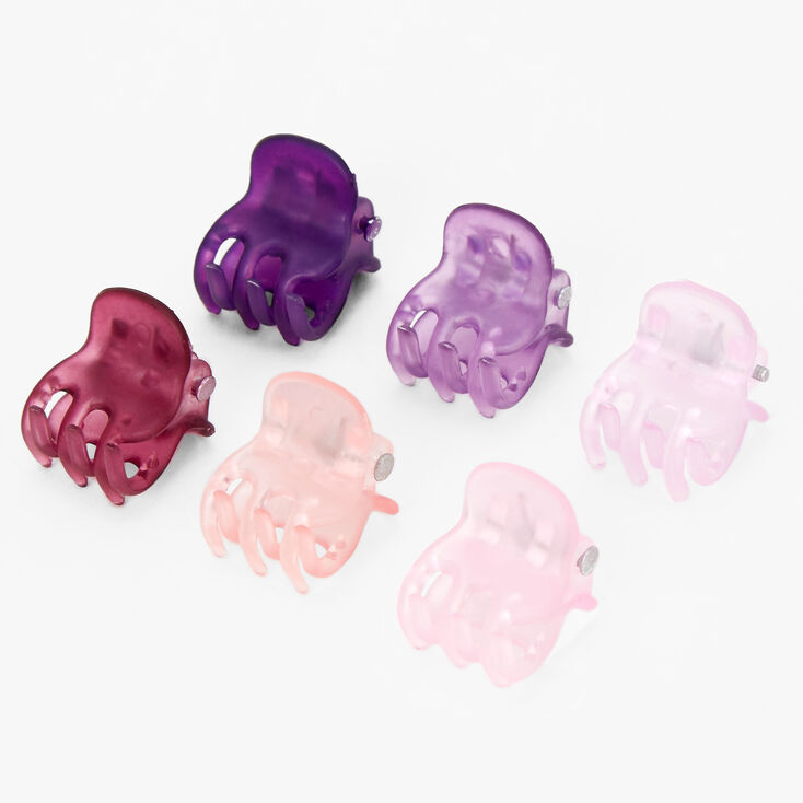 Mini pinces &agrave; cheveux violettes aux designs vari&eacute;s - Lot de 12,