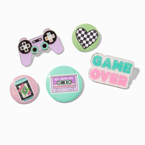 Gamer Round Button &amp; Pin Set - 5 Pack,