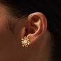 Clous d&#39;oreilles marguerite couleur dor&eacute;e,