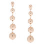 Rose Gold 3&quot; Ball Drop Earrings,
