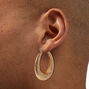 Current Obsession Textured Boho Oval Hoop Earrings,