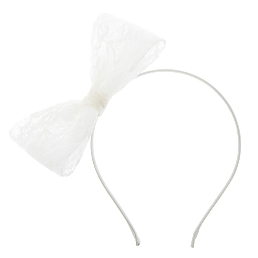 White discount headband bow