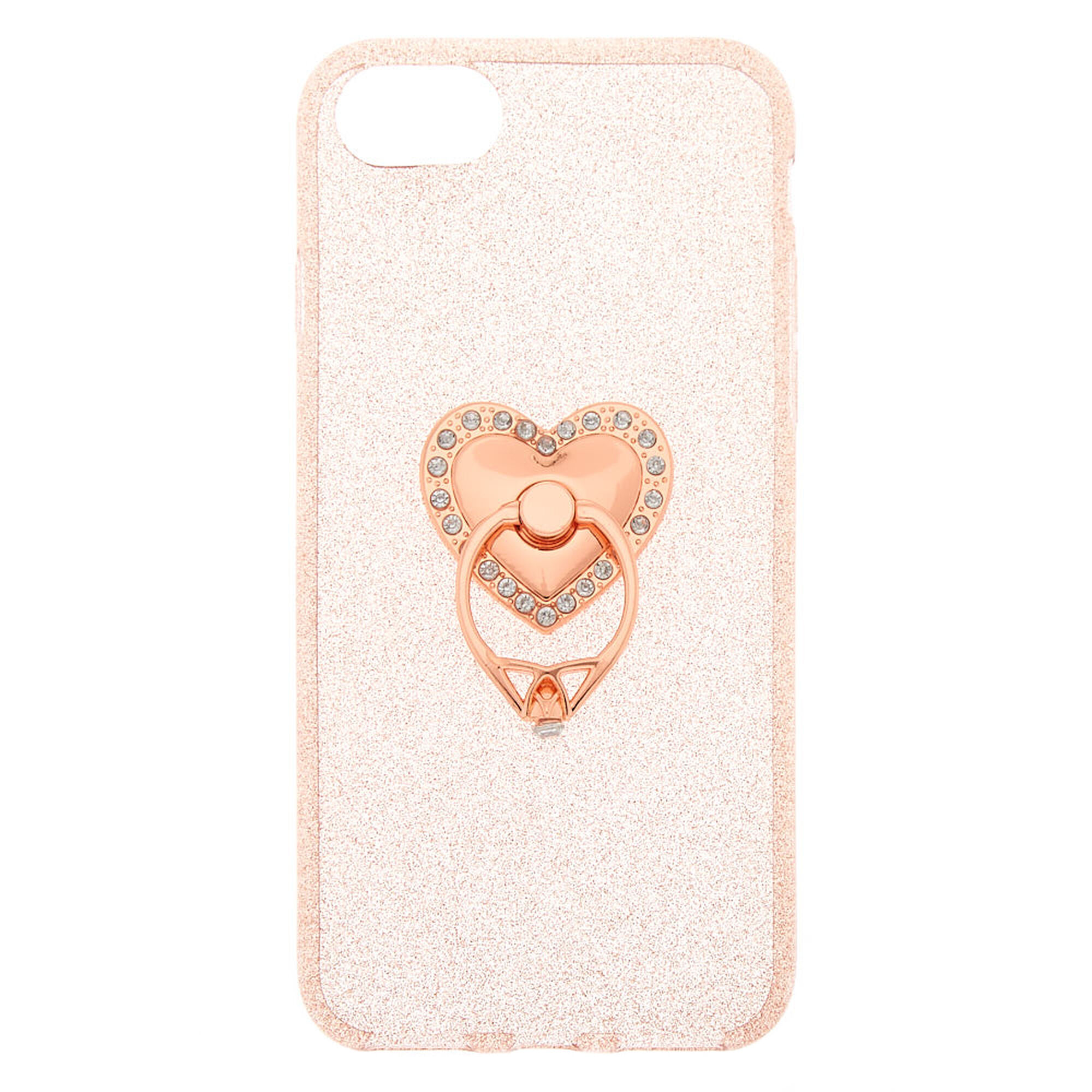 Rose Gold Heart Ring Stand Phone Case Fits Iphone 6 7 8 Se