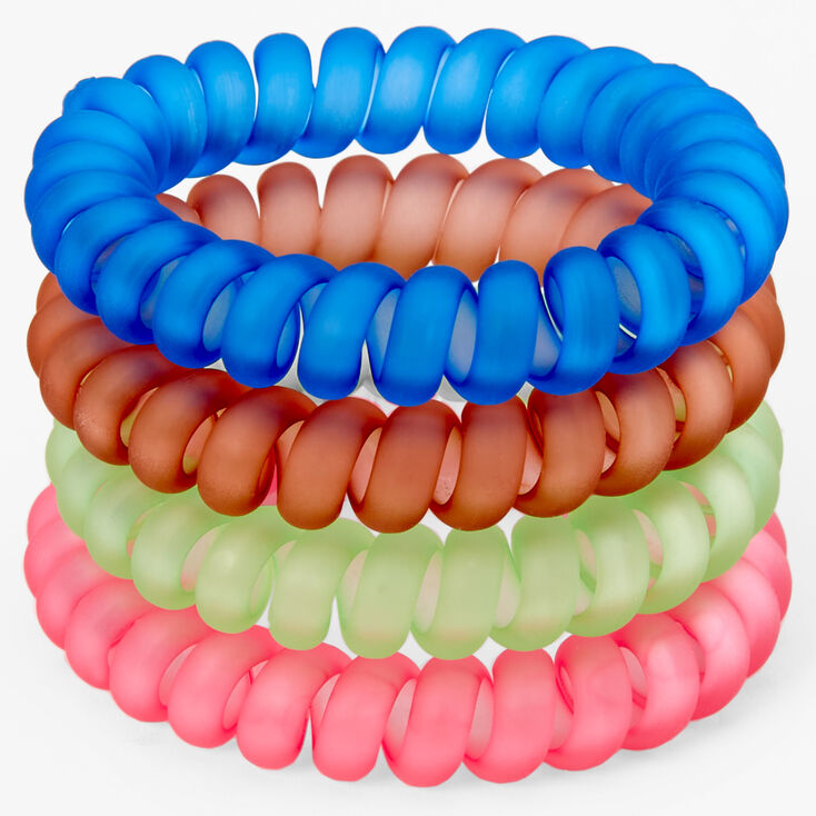 Mixed Frosted Spiral Hair Ties - 4 Pack,