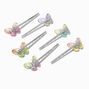 Holographic Rainbow Butterfly Hair Pins - 6 Pack,