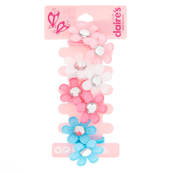 Claire&#39;s Club Gem Flower Hair Bobbles - 4 Pack,