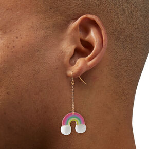 Gold-tone Rainbow 2&quot; Drop Earrings,