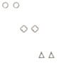Sterling Silver Textured Geometric Stud Earrings - 3 Pack,