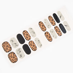 Leopard Crackle Vegan Nail Wraps Set - 24 Pack,