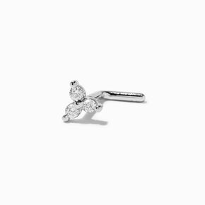 C LUXE by Claire&#39;s Sterling Silver 1/20 ct. tw. Lab Grown Diamond 18G Marquise Tripod Nose Stud,