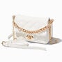 Quilted White Dual Strap Crossbody Bag,